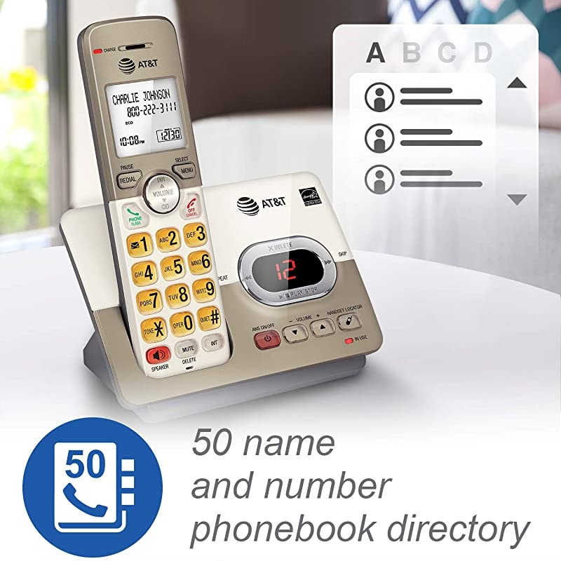 EL52313 3-Handset Expandable Cordless Phone with Answering System & Extra-large Backlit Keys