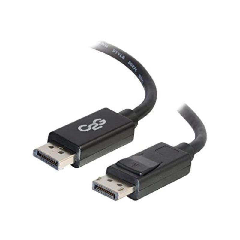 c2g 54403 displayport cable with latches m/m, 8k uhd compatible  digital audio video, black 15 feet, 4.57 meters