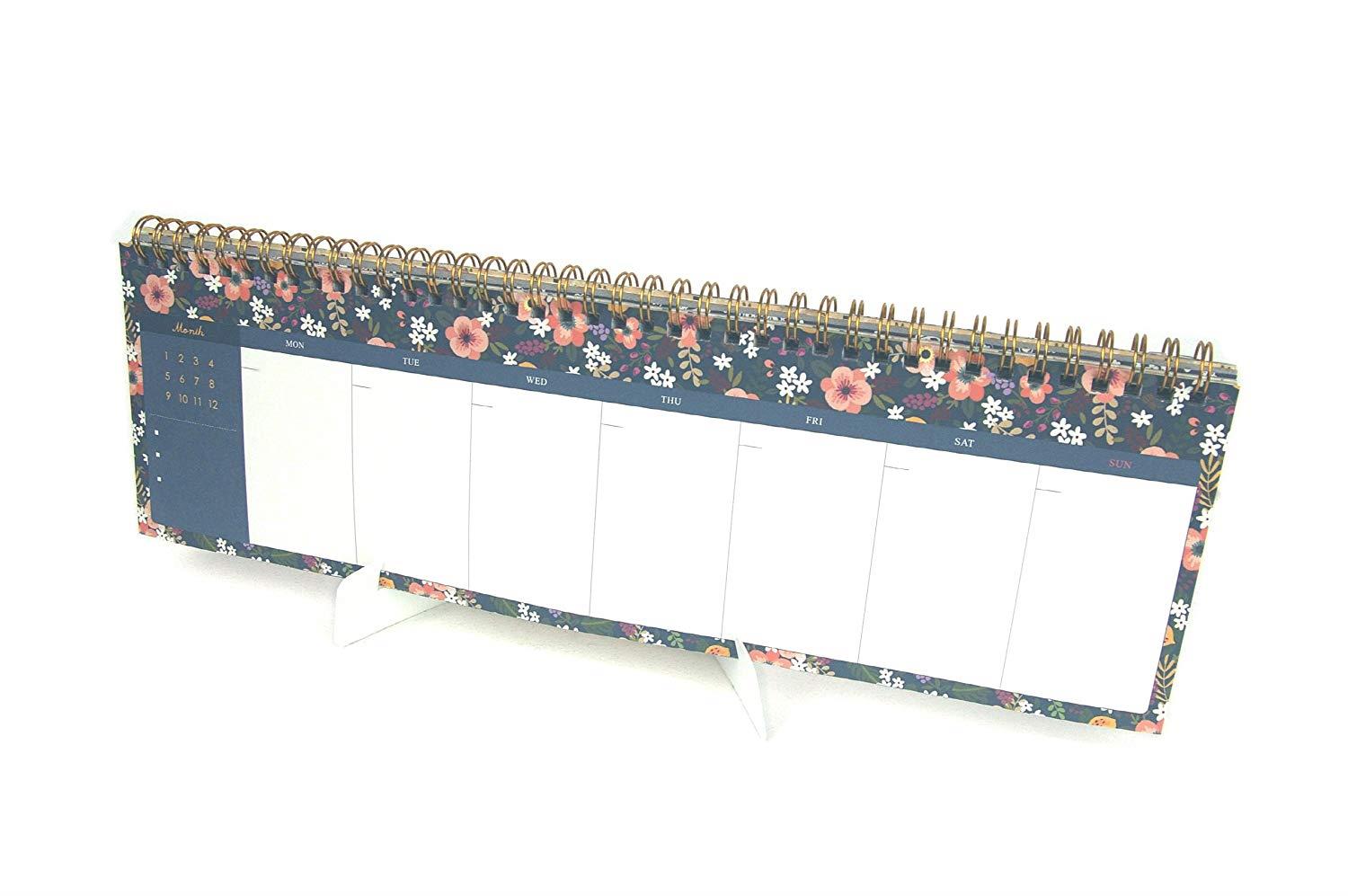 FUN DESIGN FAIR Weekly Planner Pad - Wirebound Undated Weekly Planner Pad, Weekly Scheduler Pad (Pink)