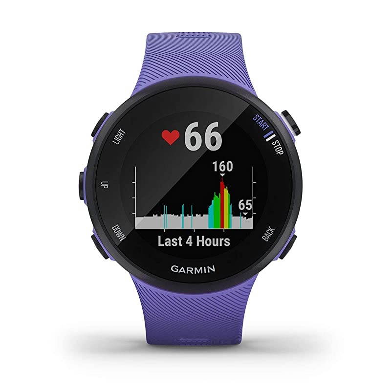 Forerunner 45S GPS Running Watch Runners Bundle | Includes Water Bottle, Portable Charger & Screen Protectors | Heart Rate Watch | Pace, Distance, Stress Tracking | Iris, 010-02156-01