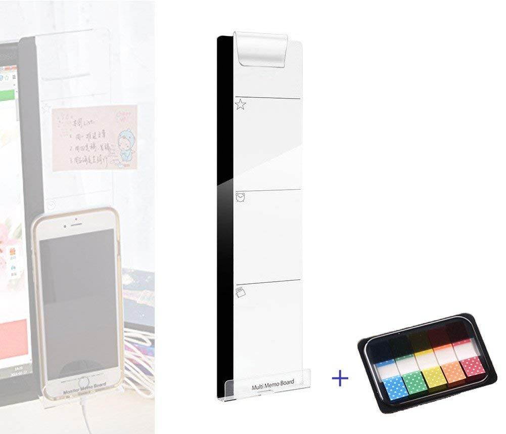 LRZCGB Monitor Memo Board, Acrylic Message Memo Boards Sticky Reminder for Computer Monitors Screen(Right)