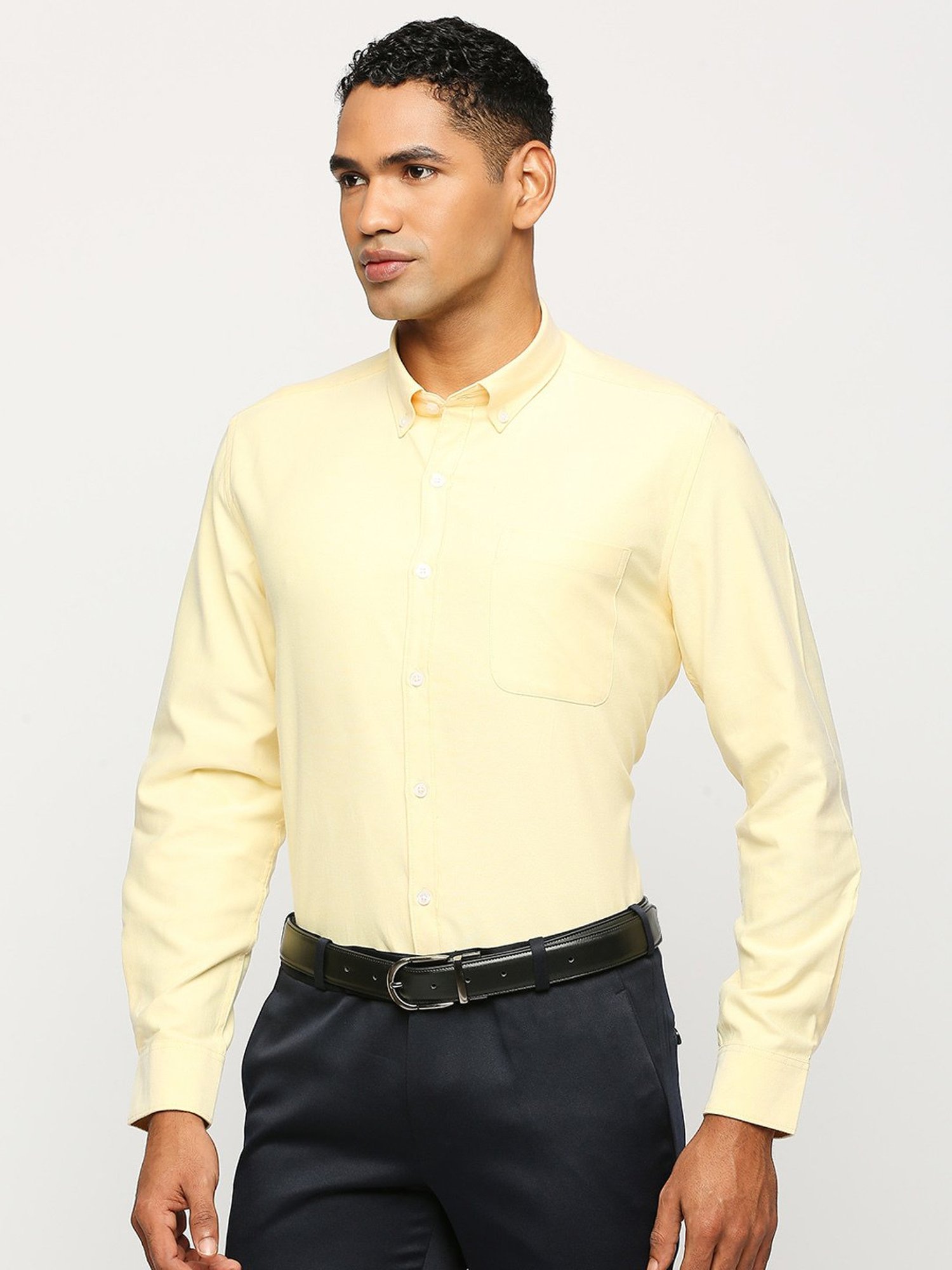 SOLEMIO Yellow Regular Fit Shirt