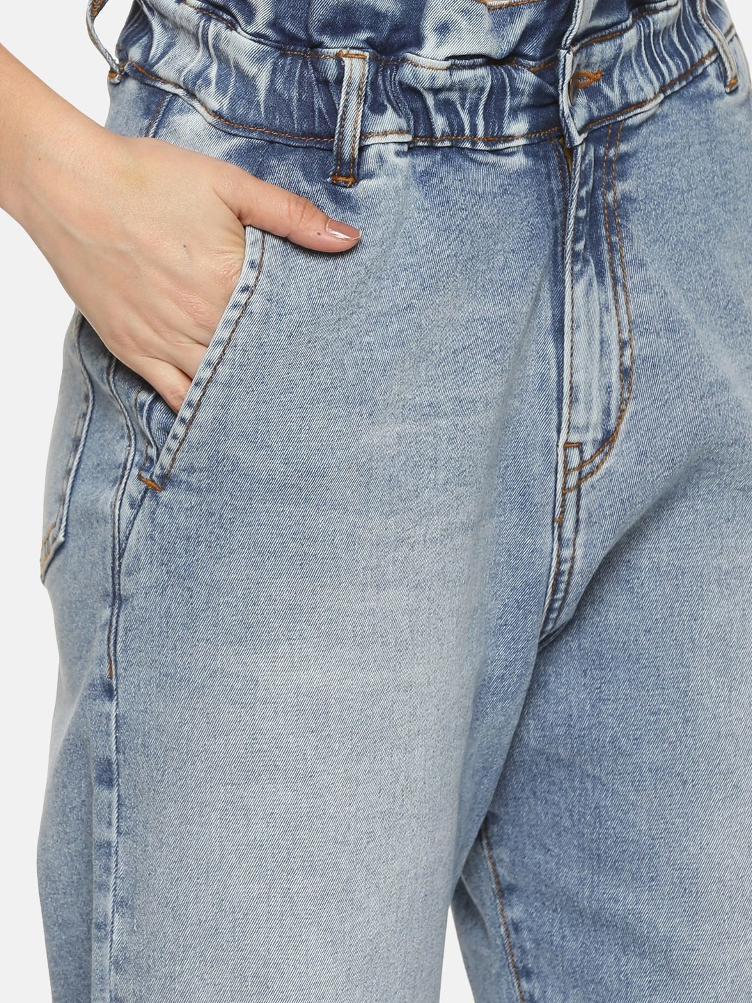 ISU Blue Cotton High Rise Jeans