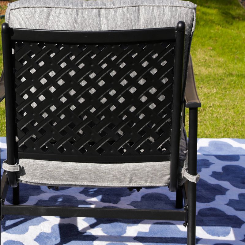 3pc Bistro Steel Patio Dining Sets Gray - Lokatse