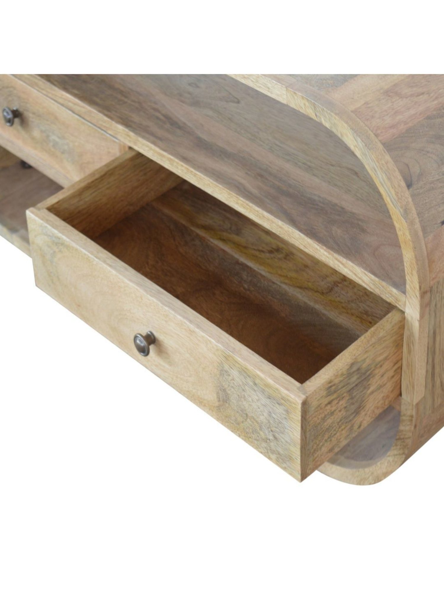 Fabindia Brown Sheesham Wood Textured Cabinet