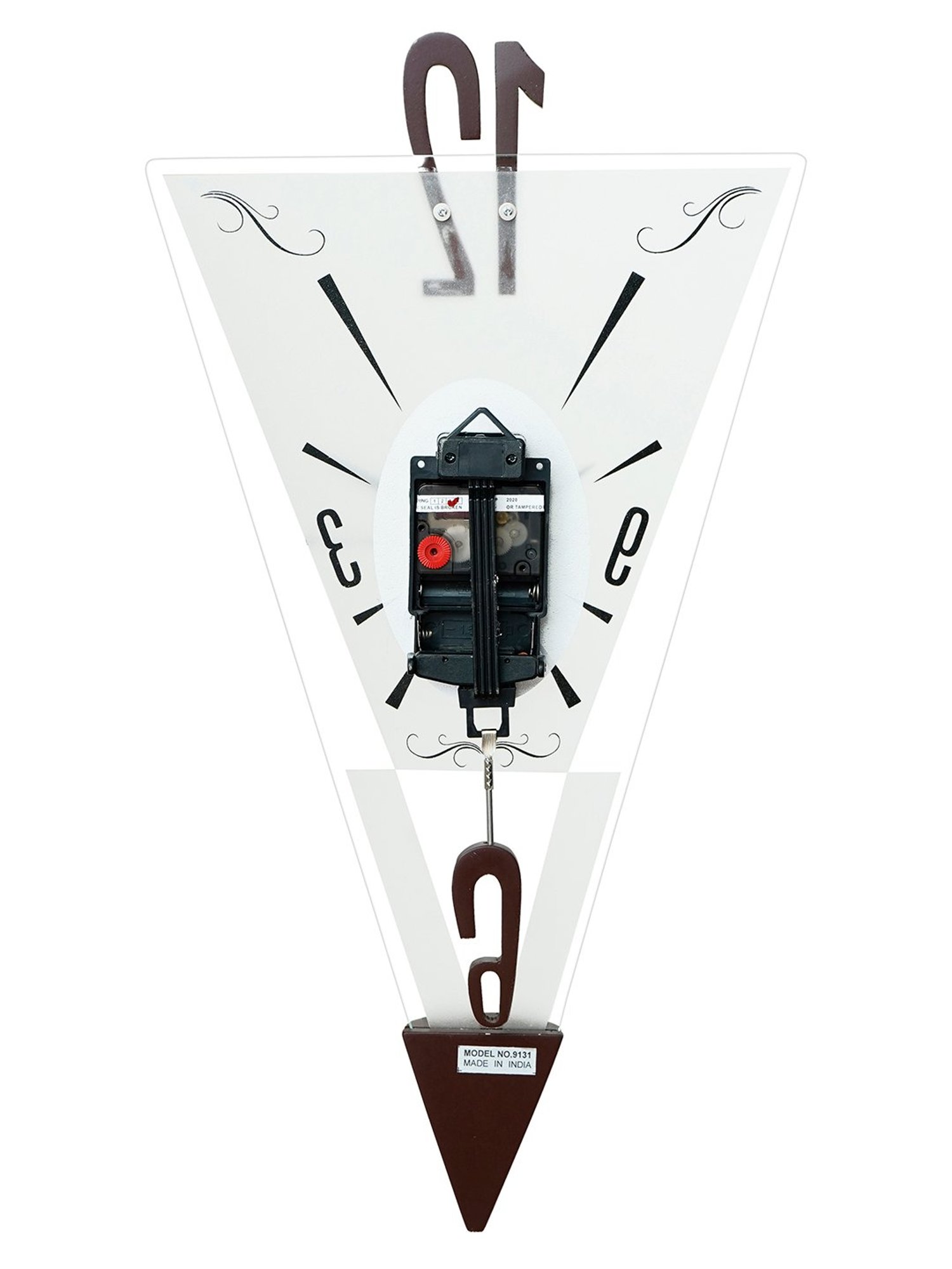 CHRONIKLE Elegant White & Brown Wood Wall Clock