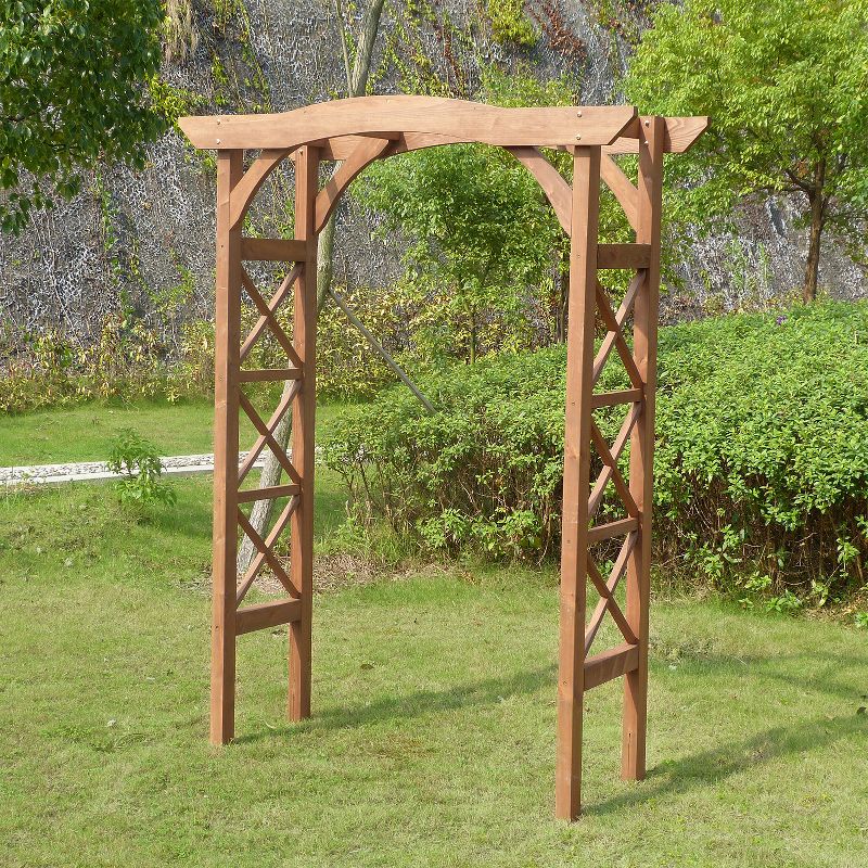 7' Venice Cedar Wood Weatherproof Arbor - Natural Wood - Merry Products