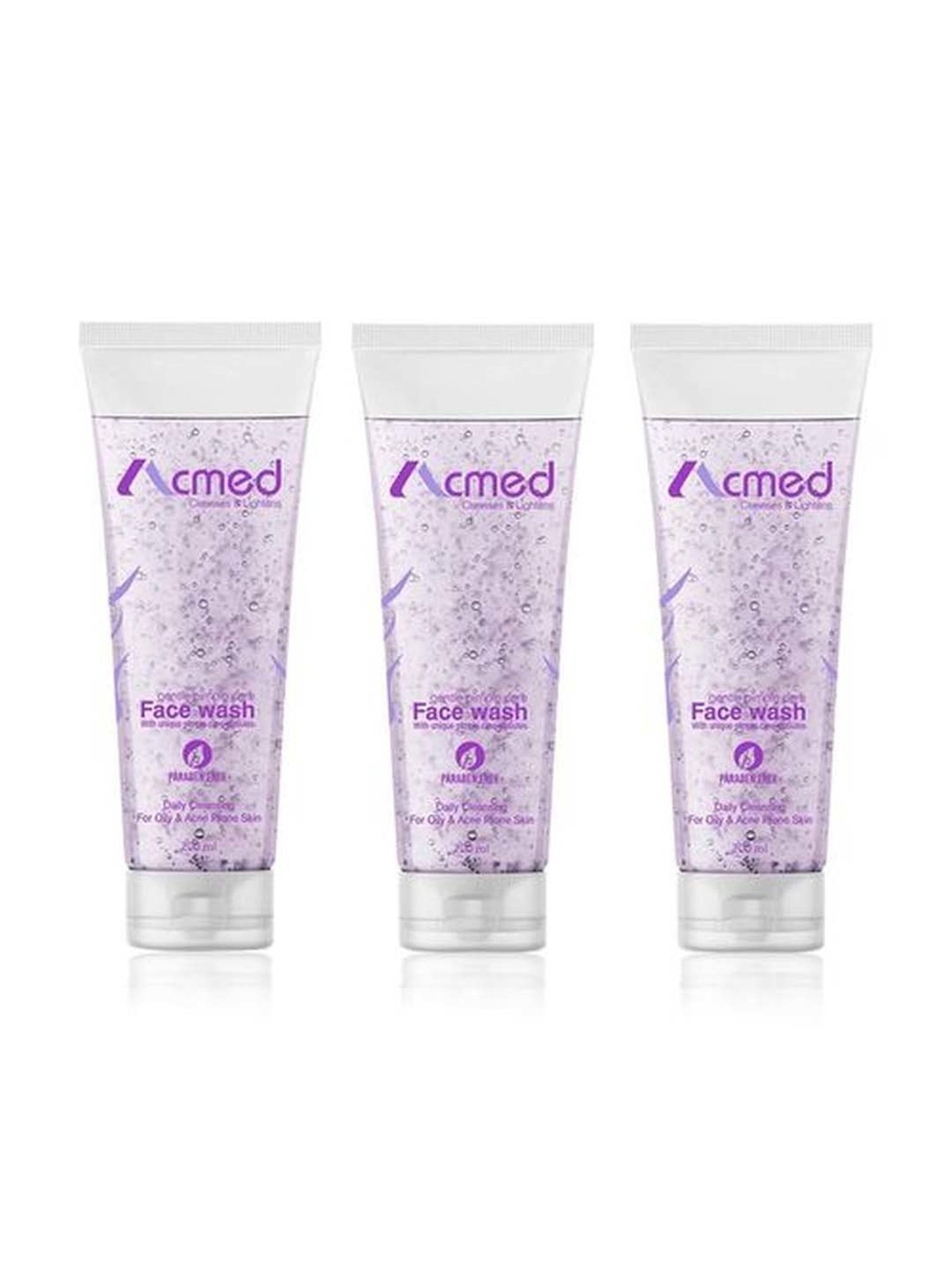 Acmed Pimple Care Face Wash for Acne Prone Skin - Pack of 3 (200 ml Each)
