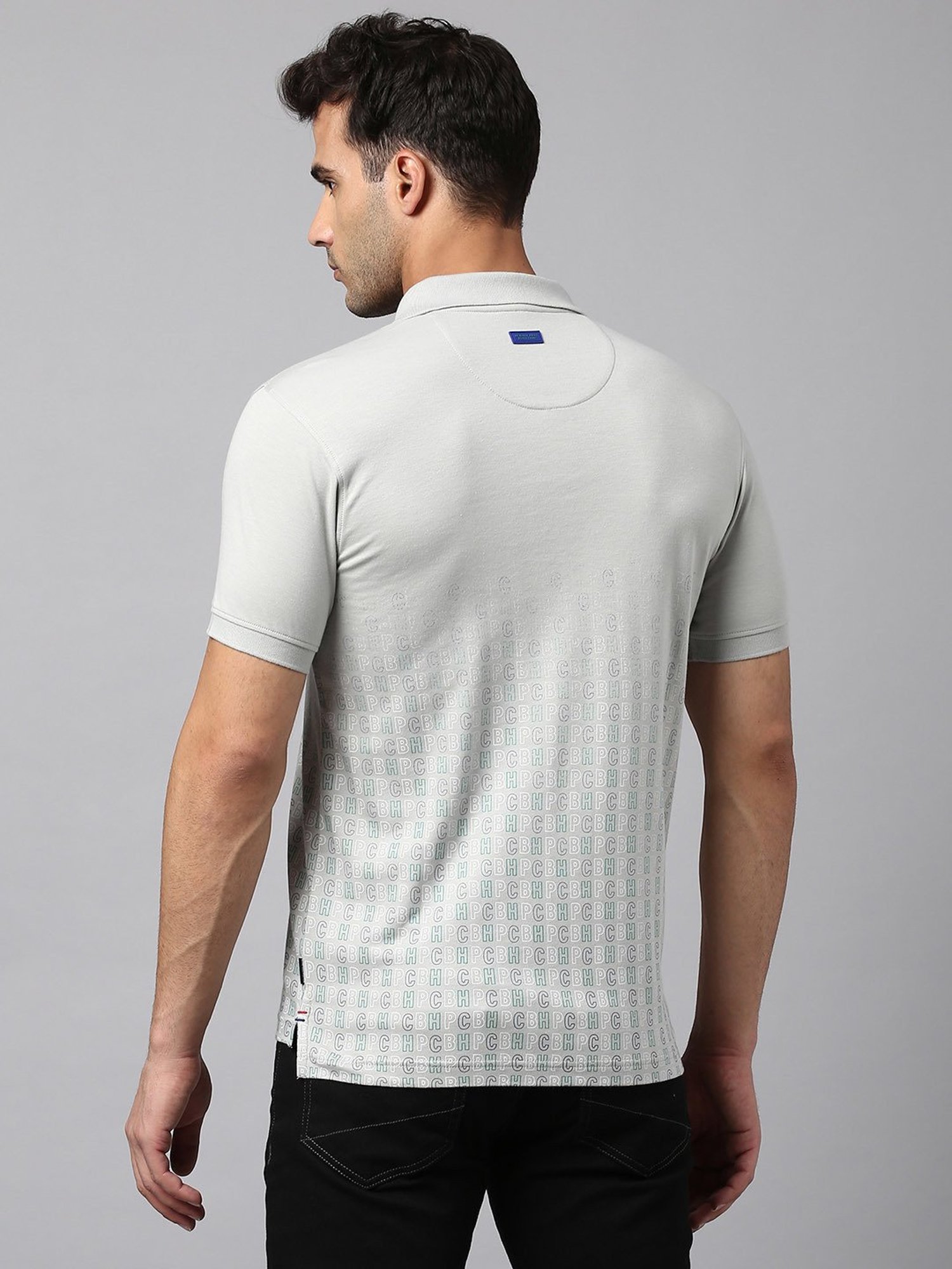 Beverly Hills Polo Club Grey Regular Fit Cotton Polo T-Shirt