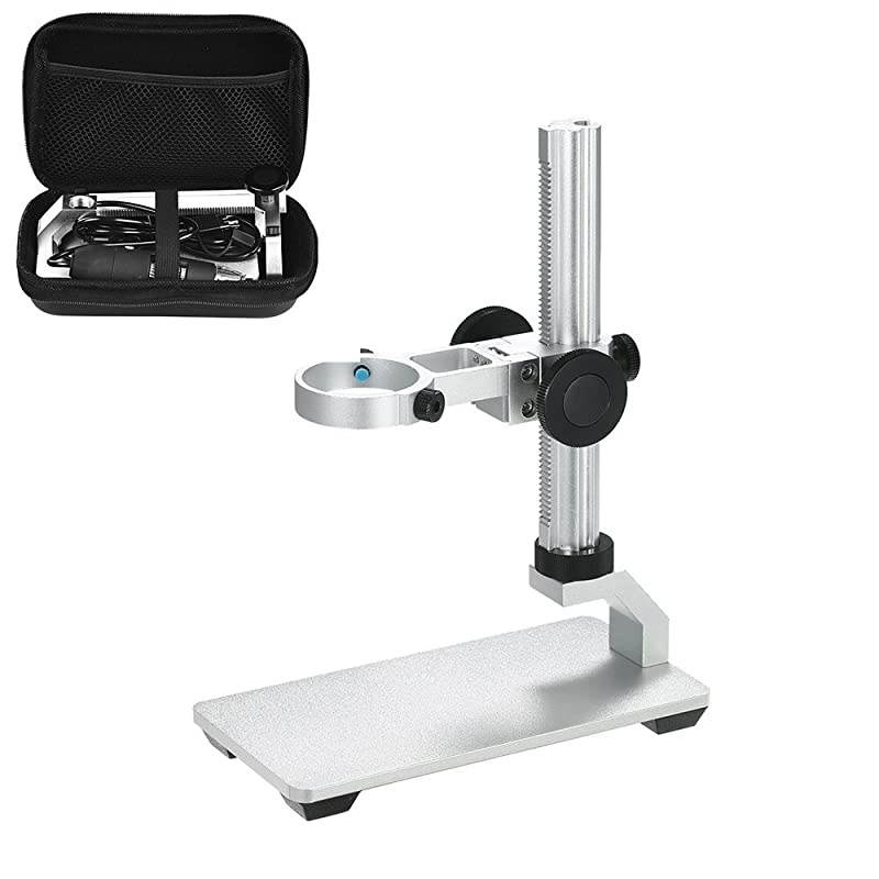 Aluminium Alloy Universal Adjustable Professional Base Stand Holder Desktop Support Bracket with Portable Carrying Case for USB Digital Microscope Endoscope Magnifier Camera NO Microscope