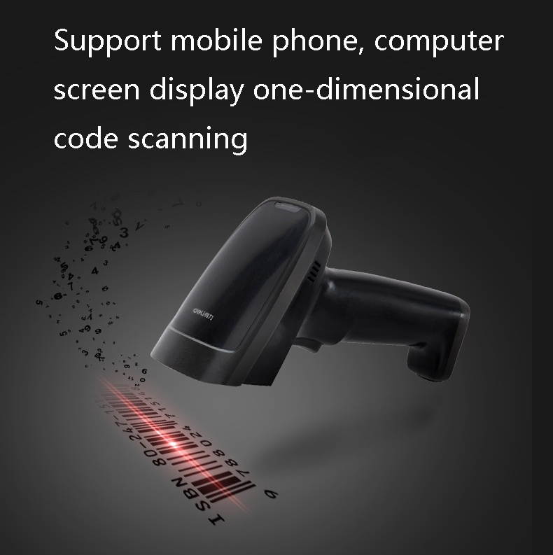 Deli Wired And Wireless Scanner Drugstore Supermarket Catering Logistics Cash Register Scanner,