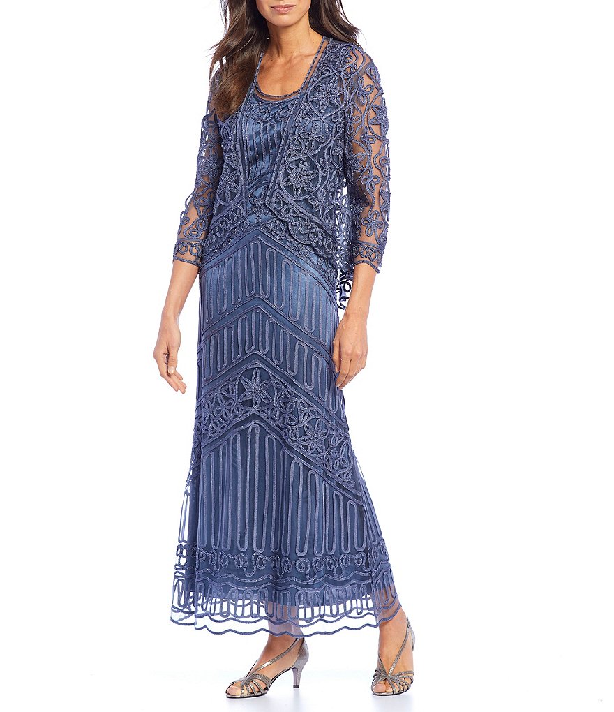 Soulmates Beaded Two-Piece Embroidered Jacket Dress