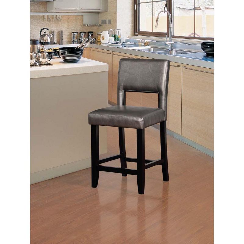Linon Velma Pewter Counter Stool