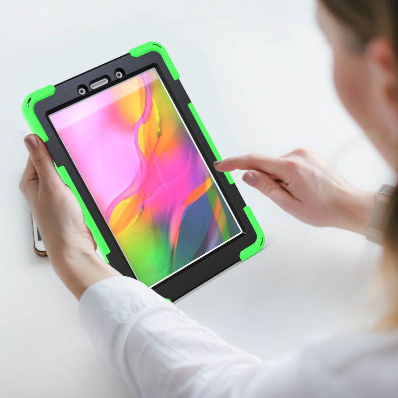 Galaxy Tab A 8.0 T290 Case, Heavy Duty Rugged Shield Case, Shockproof Drop Protection Kickstand Handstrap Shoulderstrap For Samsung Galaxy Tab A 8.0 2019 SM-T290 [Black]