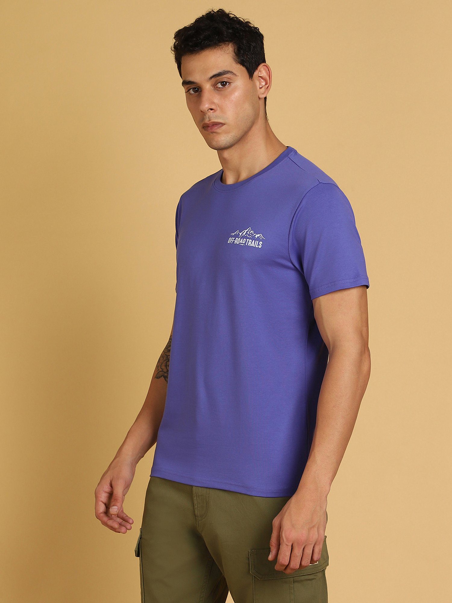 Wrangler Purple Regular Fit Graphic Print Crew T-Shirt