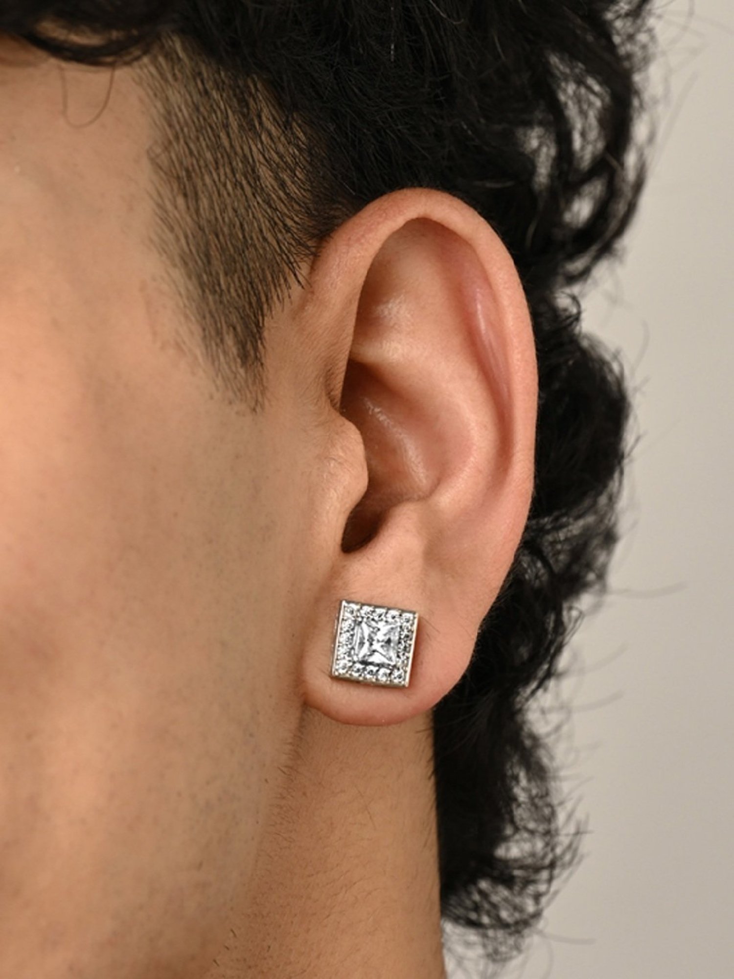 Clara 925 Sterling Silver Designer Solitaire Stud Earring Gift for Men