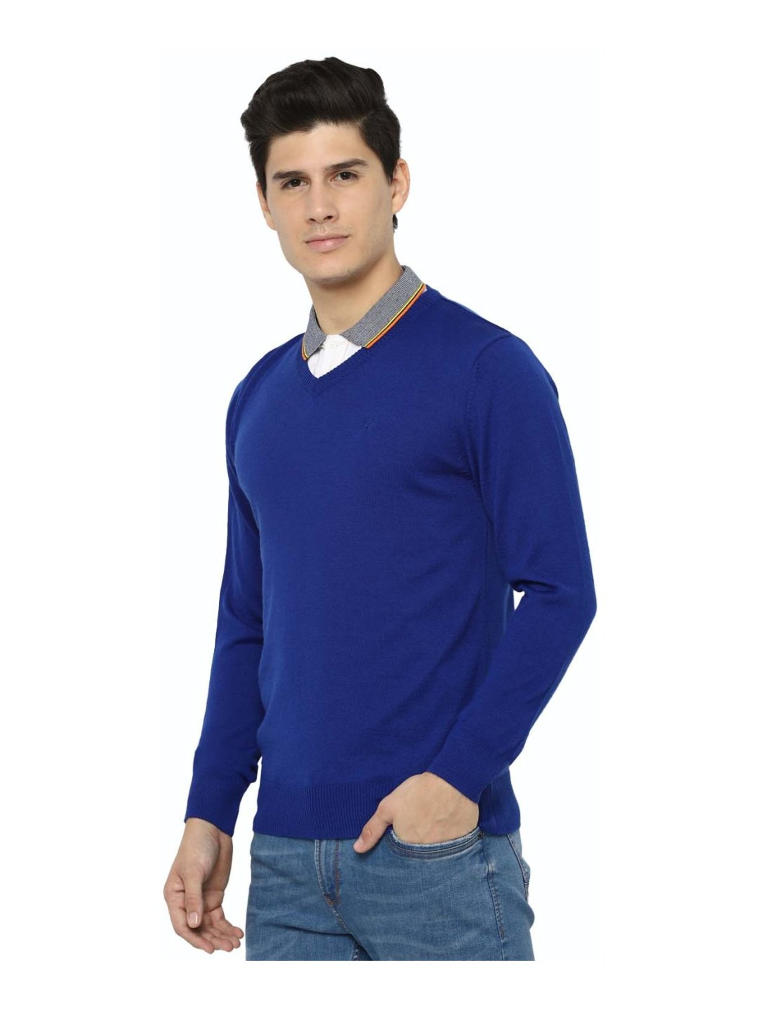 Allen Solly Blue Regular Fit Sweater