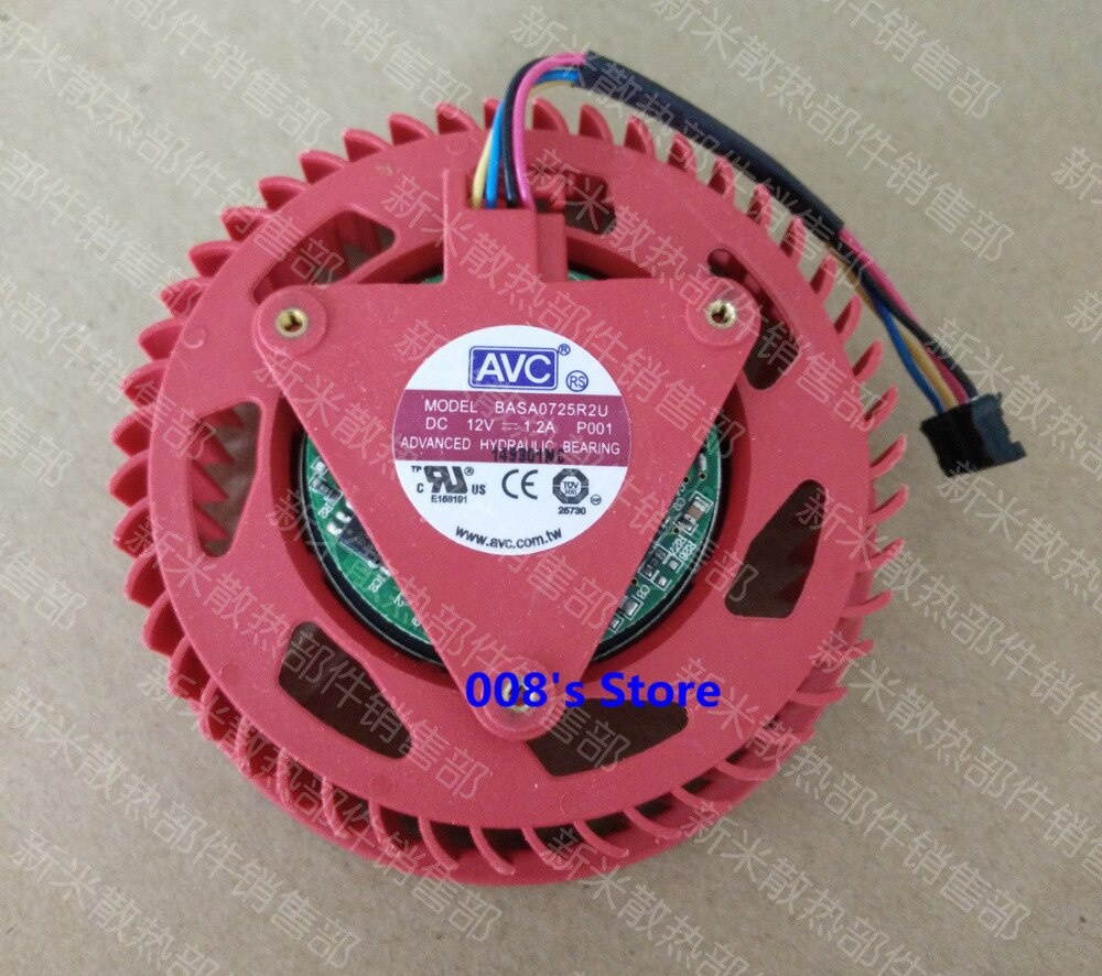New GPU Cooler Fan For ATI HD4870 HD4890 HD5850 HD5870 HD5970 HD5770 BASA0725R2U DC 12V 1.2A P001 Graphics Card Cooling