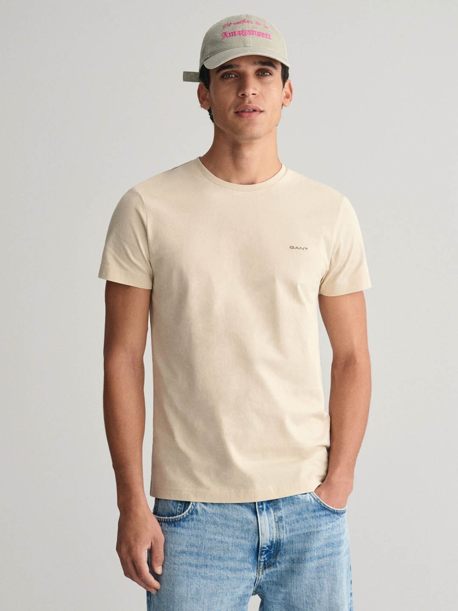 GANT Solid Round Neck Slim Fit T-Shirt