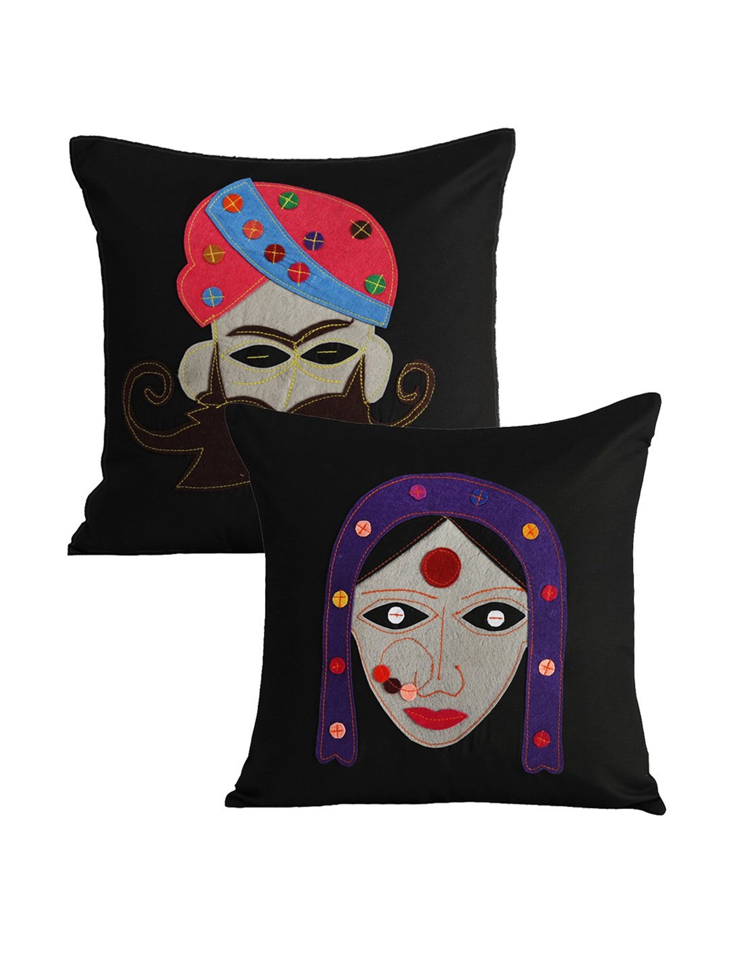 VarEesha Multicolor Cotton Cushion Cover - Set of 2