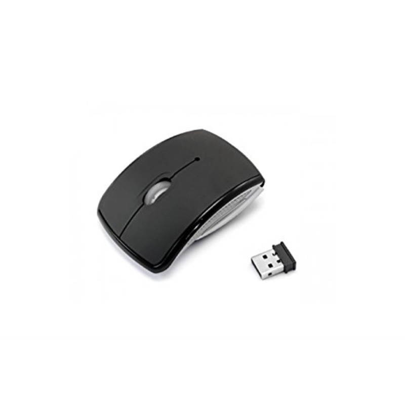 mojo silent folding optical wireless arc mouse portable compact 2.4ghz black