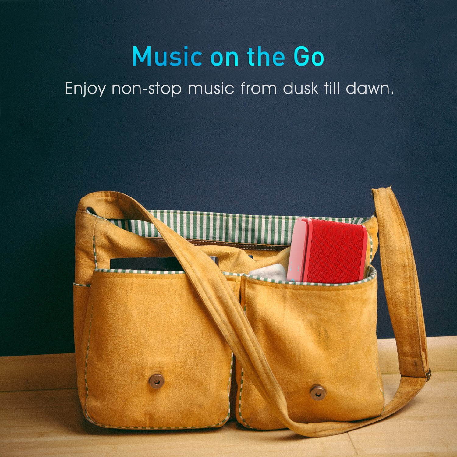 DOSS SoundBox Portable Wireless Bluetooth 4.0 Touch Speakers with 12W HD Sound and Bold Bass [Red]