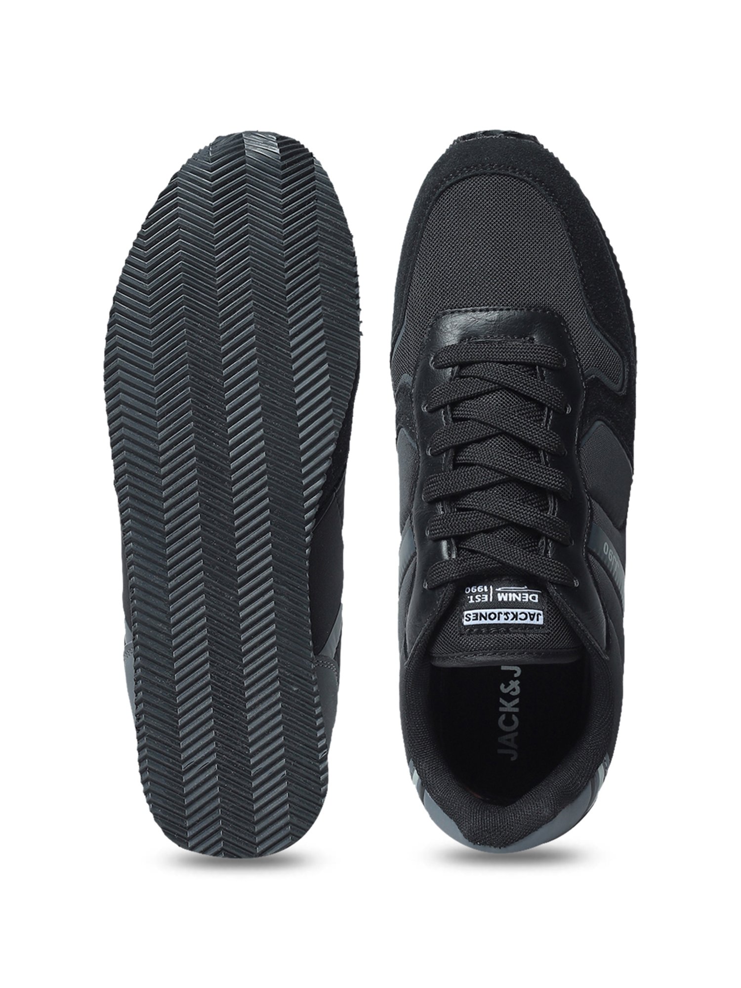Jack & Jones Men's JFWROWEN Black Casual Sneakers