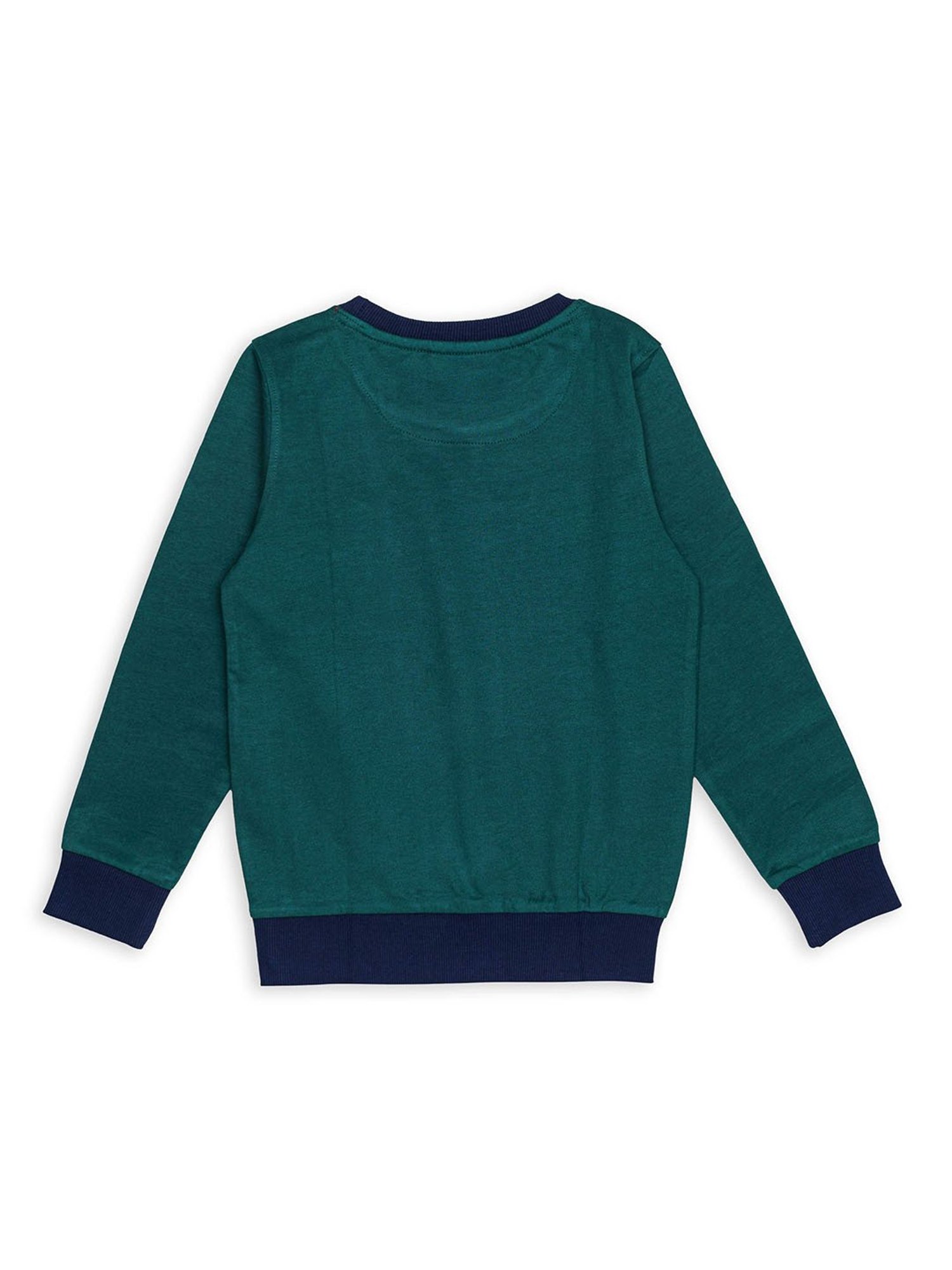 H by Hamleys Boys Green Solid Full Sleeves Sweatshirt