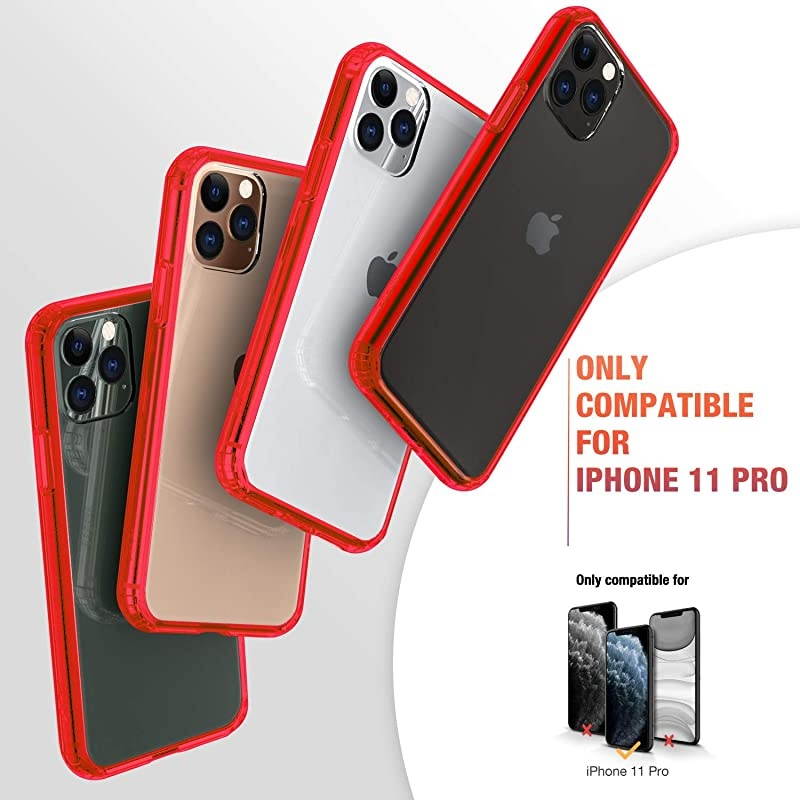 Compatible with iPhone 11 Pro Case Clear AntiScratch Shockproof Cases Cover for iPhone 11 Pro 58 inchRed