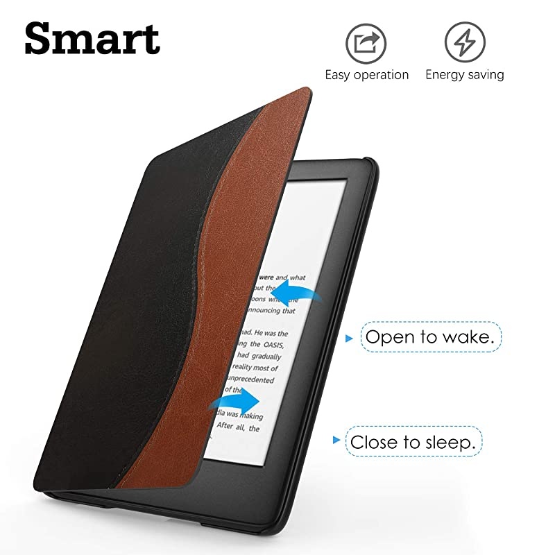Case Compatible with AllNew Kindle 10th Generation 2019 Releases Light Thin Shell Tablet Screen Protector Smart Cover and Case with Auto SleepWake for EReader 2019 Black Brown