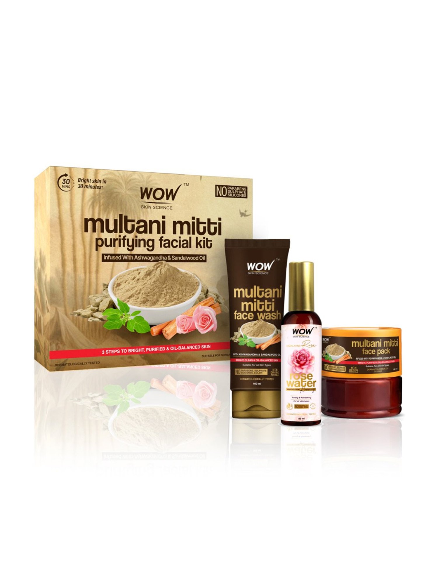 Wow Skin Science Multani Mitti Purifying Facial Kit