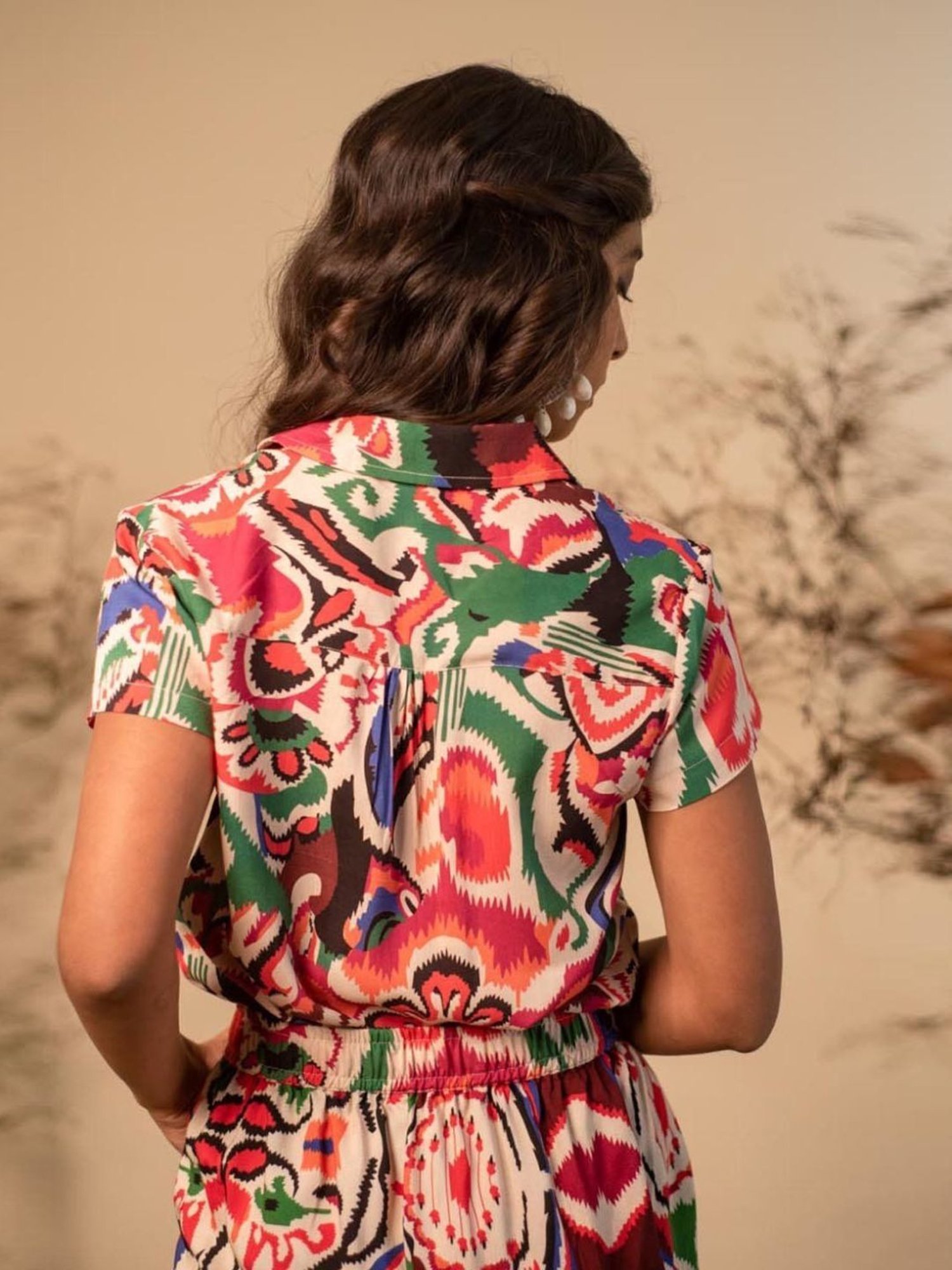 LABEL REYYA Multicolor Mosaic Printed Co-ord Set (Set Of 2)