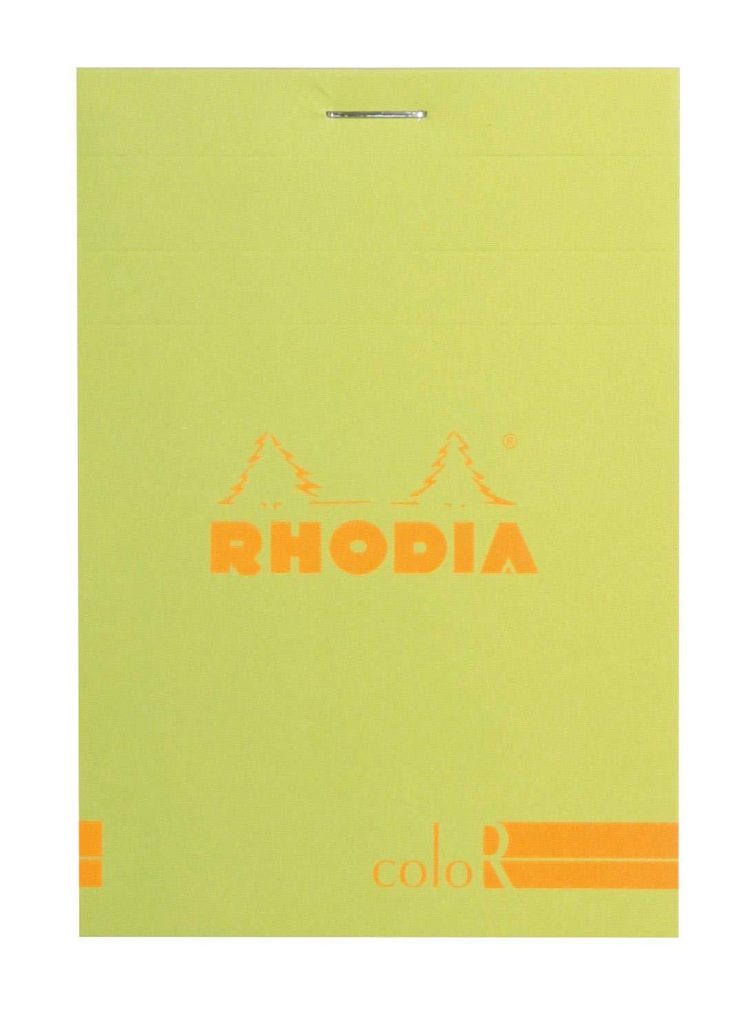 Rhodia 85 x 120 mm Color Head Stapled Pad, No12, Lined - Anise Green