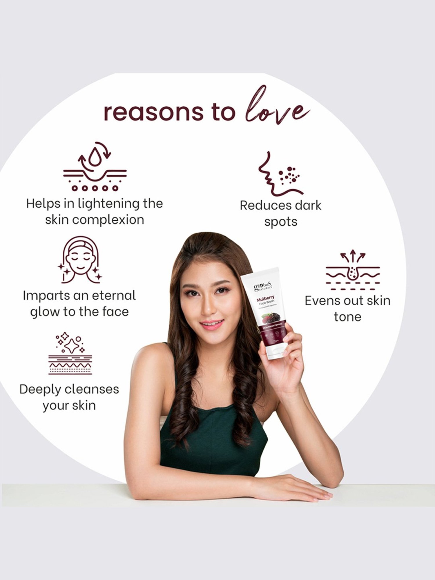 Globus Naturals Skin Brightening Mulberry Face Wash - Pack of 2