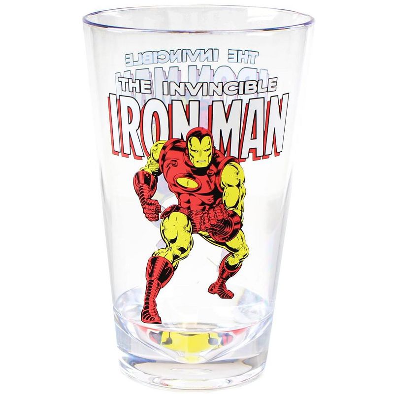 Just Funky Marvel Retro Iron Man 16oz Shatter-Proof Acrylic Cup
