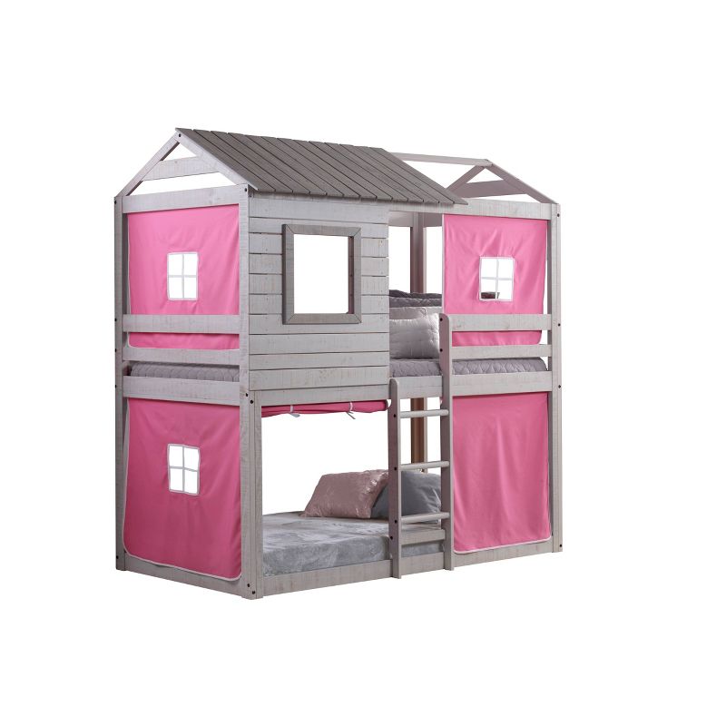 Deer Blind Rustic with Tent Kit Gray/Pink - Donco Kids