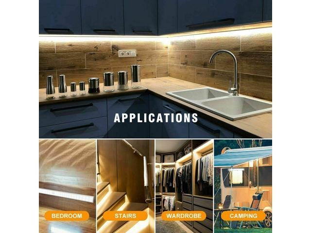 60 LED Motion Sensor Under Cabinet Closet Light USB Rechargeable Kitchen Lamp US