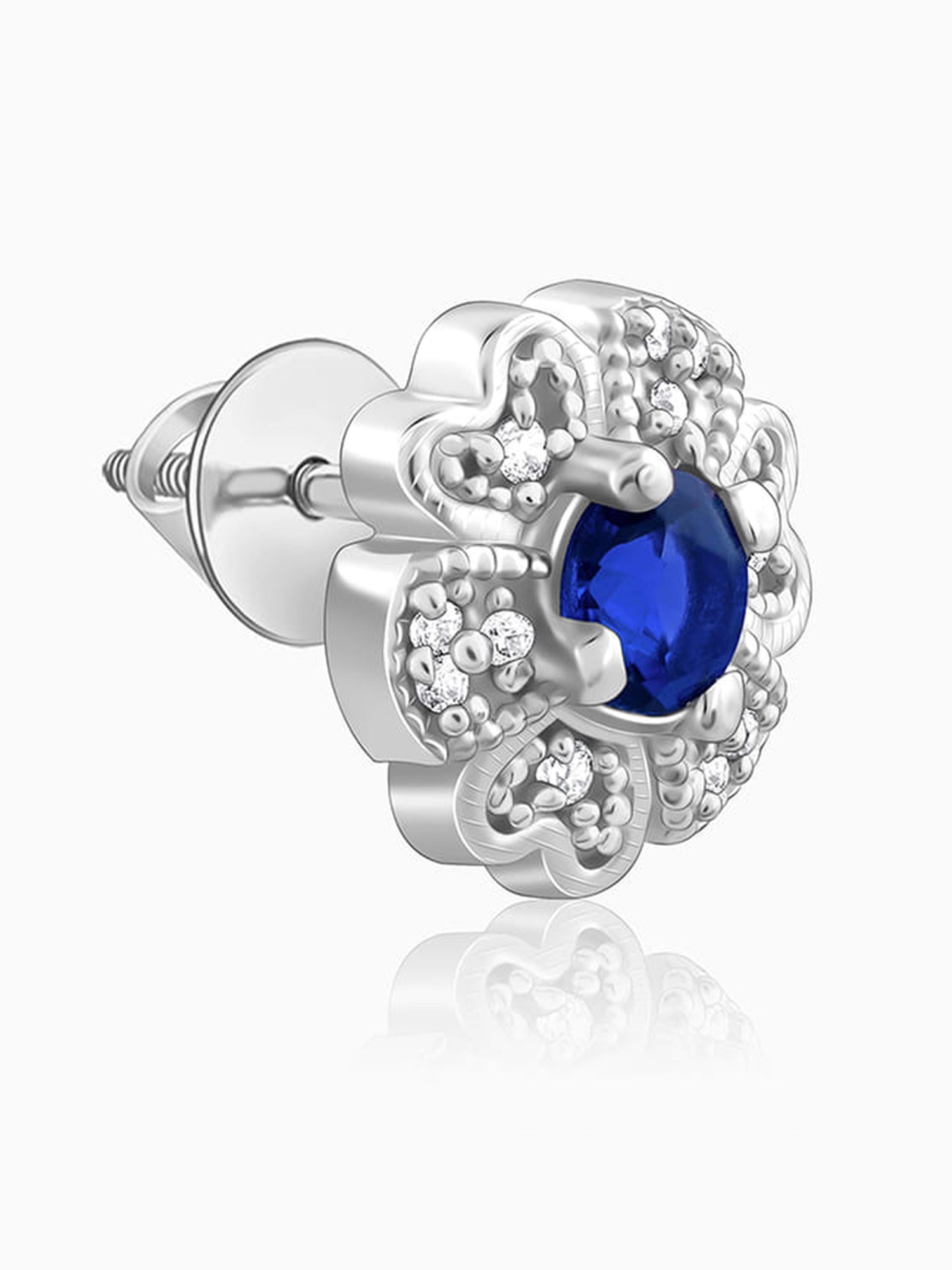 GIVA 925 Silver Royal Blue Bloom Studs for Women & Girls