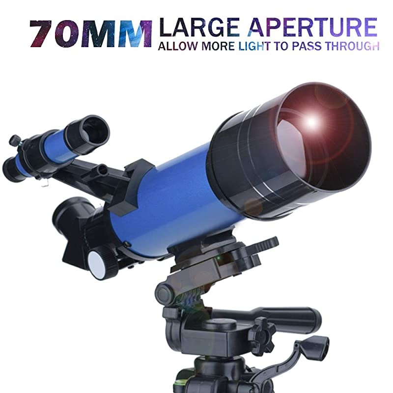 Telescopes for Kids Travel Kids Telescope 70mm Aperture 400mm AZ Mount Astronomical Refractor Telescopes for Adults Astronomy Beginners Portable Travel Telescopes with Carry Bag