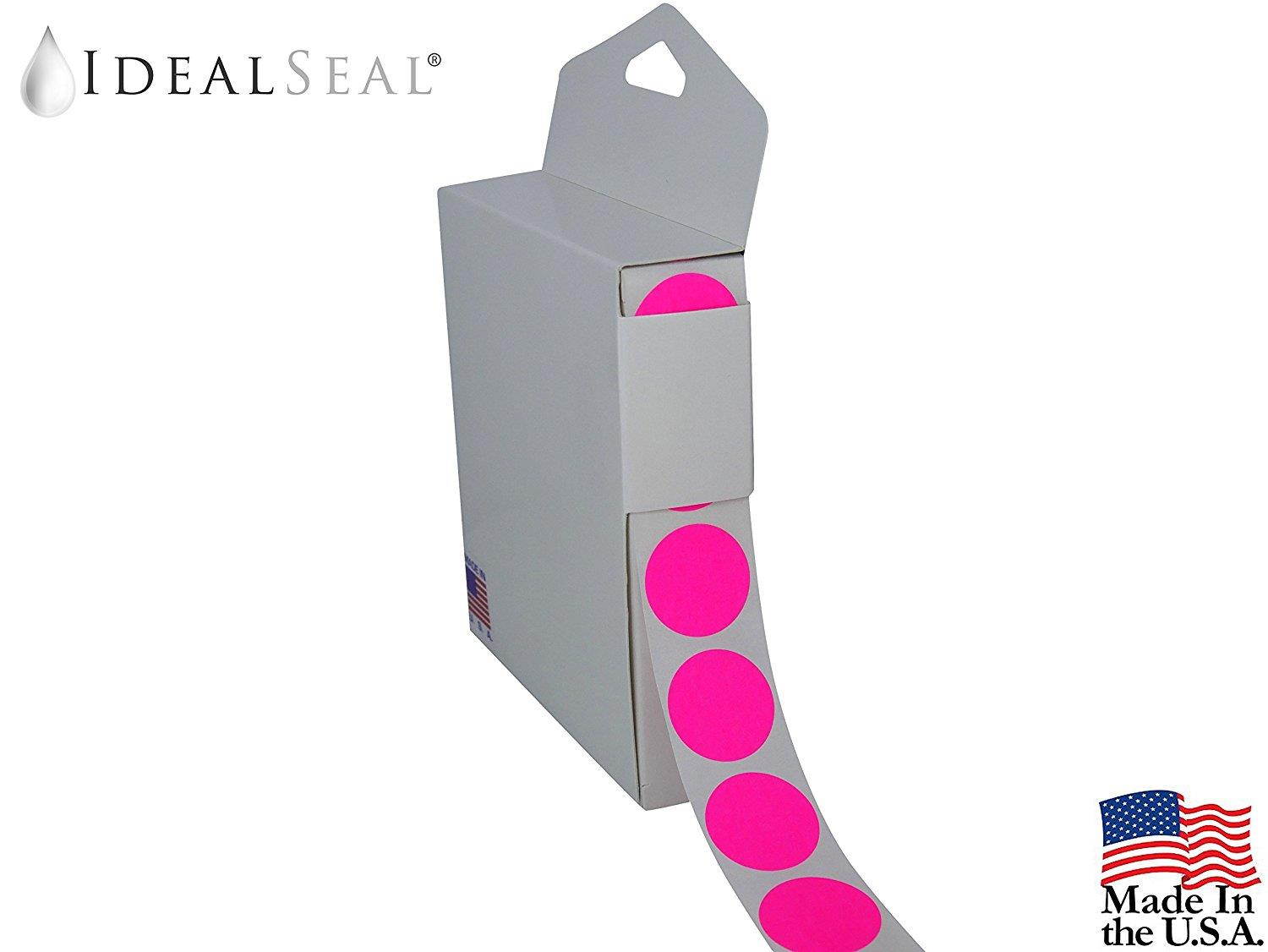 Color Coding Labels Super Bright Neon Pink Round Circle Dots (With Easy Dispenser Box) For Organizing Inventory 1 Inch 1,500 (Neon Pink)