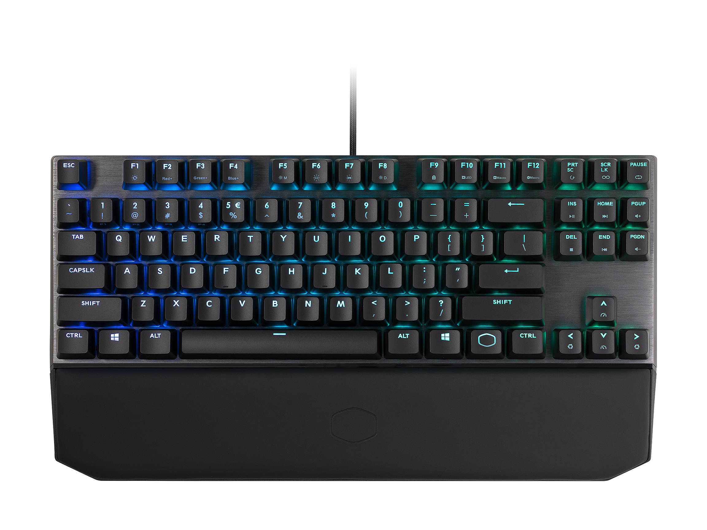 MasterKeys MK750 Mechanical Gaming Keyboard with Cherry MX Blue, RGB Per-Key lighting, and Removable Wrist Rest by Cooler Master