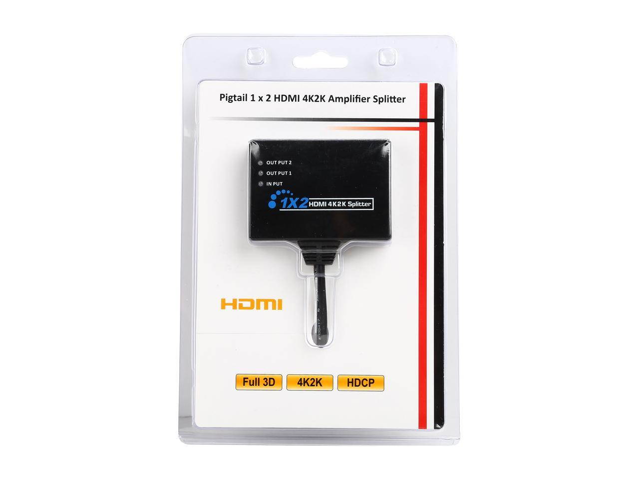 SA HMSP102KT Pigtail 1 x 2 HDMI 4K2K Amplifier Splitter Full 3D