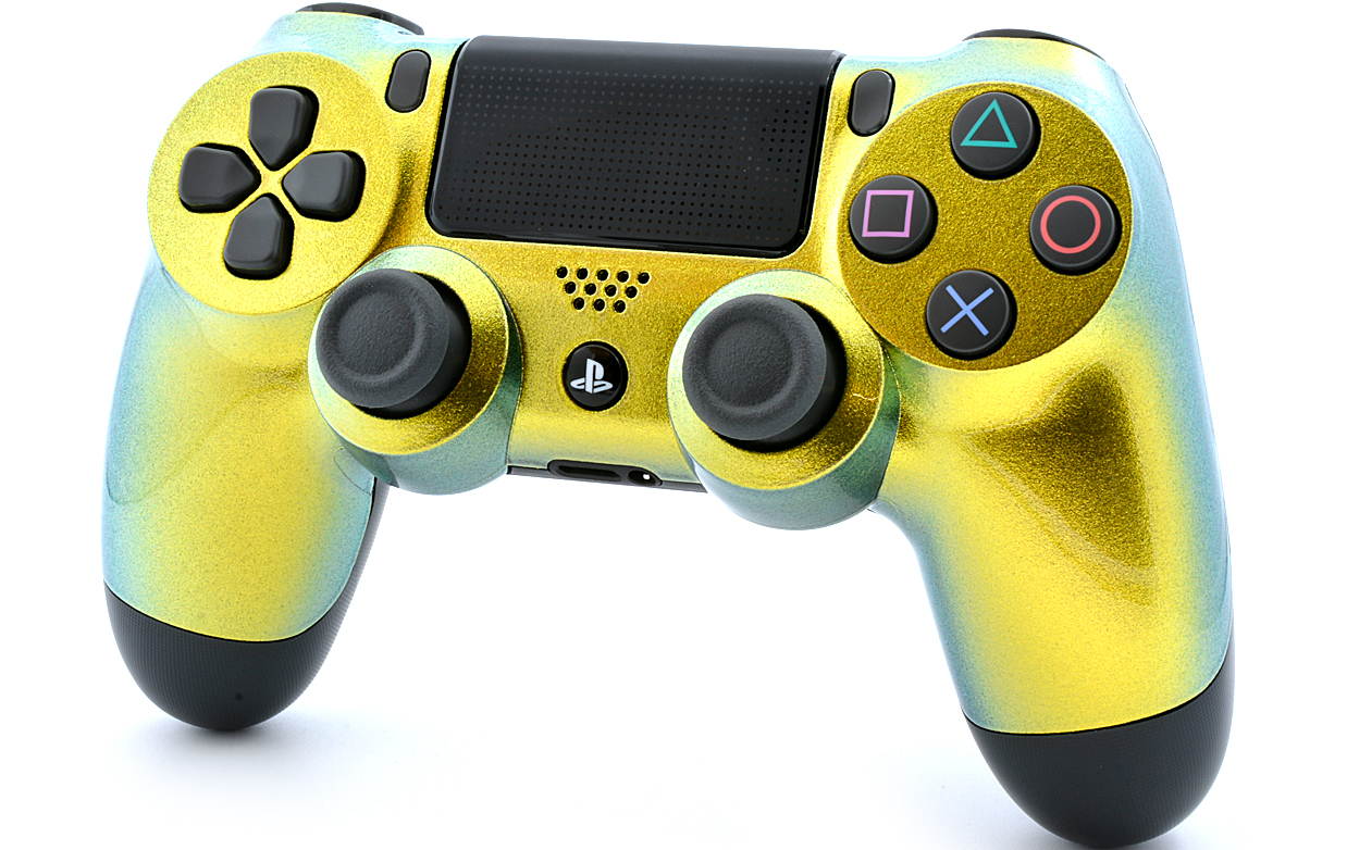 "Chameleon" Ps4 PRO Custom UN-MODDED Controller Exclusive Unique Design with CUSTOM LIGHTBAR