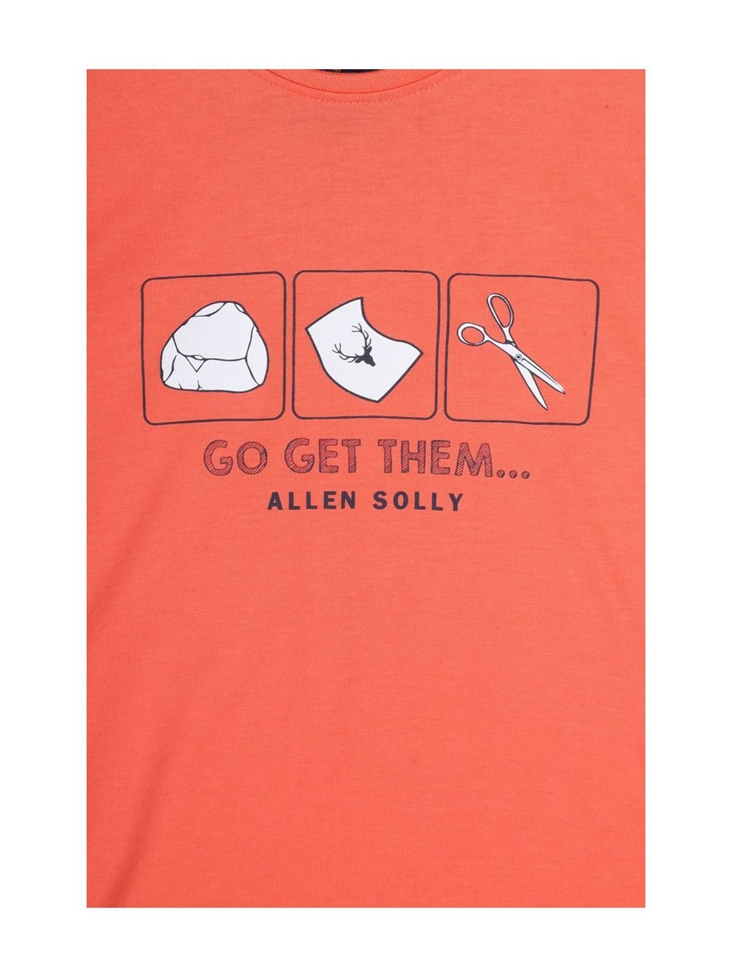 Allen Solly Junior Peach Cotton Graphic T-Shirt