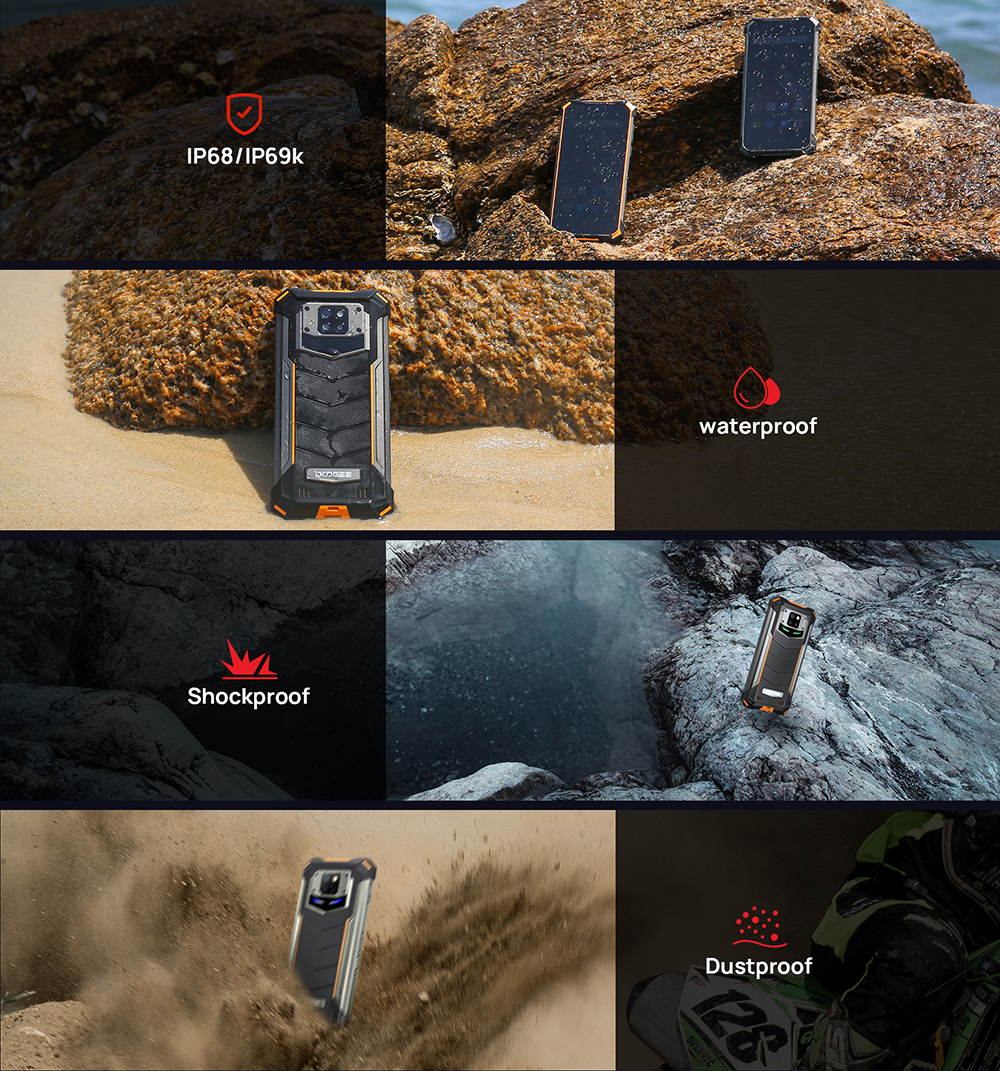 DOOGEE S88 Plus Android 10, 8GB+ 128GB, 48MP + 8MP Cameras, 10000mAh Battery, 6.3 inches FHD+ Waterdrop Screen, IP68 Waterproof Mobile Phone, 4G Dual SIM, NFC/GPS