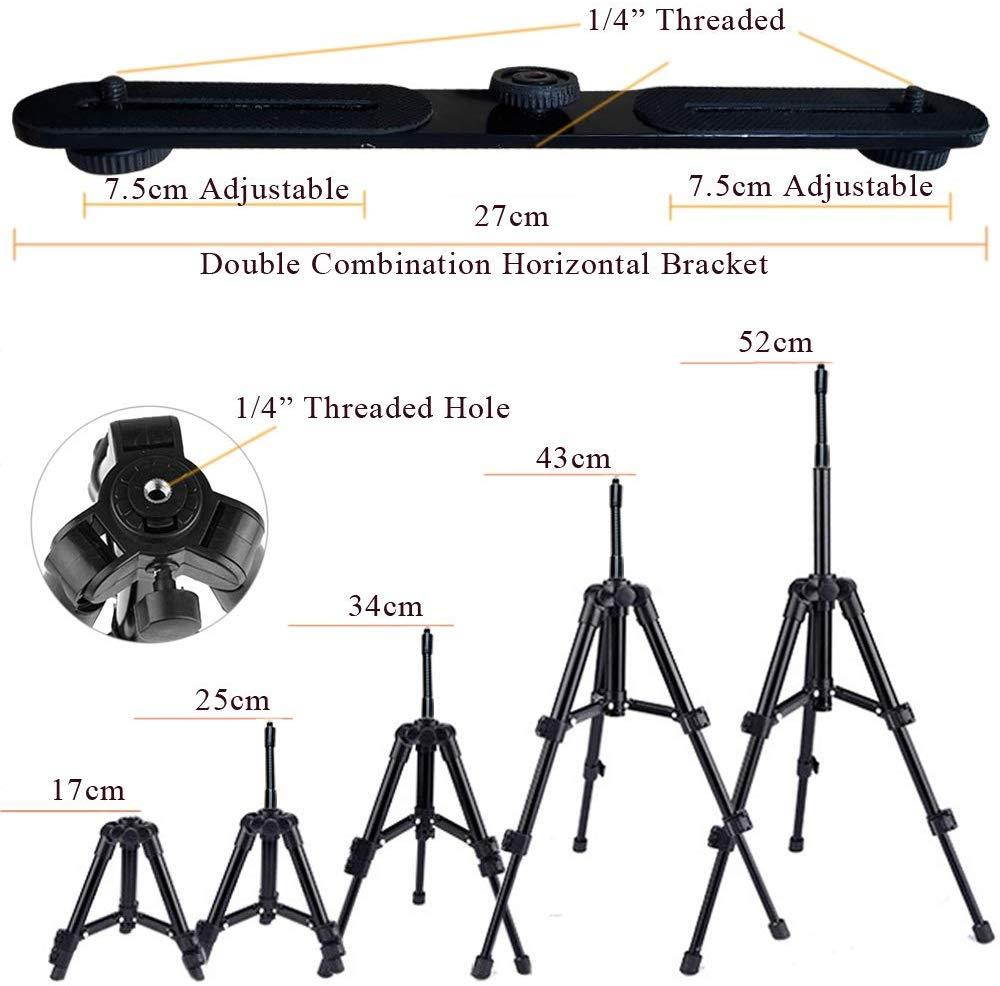 6" Ring Light Webcam Stand Phone Holder, Etubby LED Lamp Live Stream Camera Lighting [3-Mode, 10-Level] 17-52cm Tripod for Cellphones, Logitech Webcam C922 C930e C930 C920 C615, Lightweight Camera