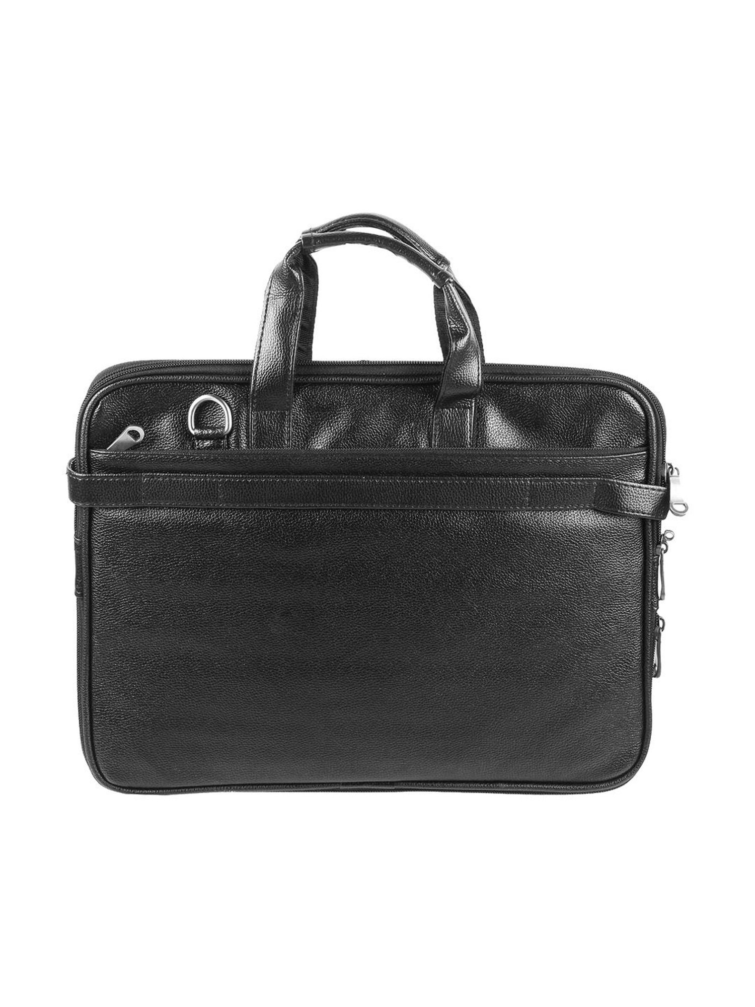 Metro Black Medium Leather Laptop Bag