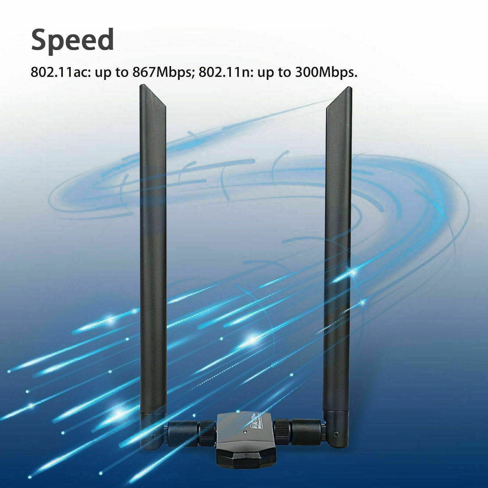 1200Mbps Long Range AC1200 Dual Band 5GHz Wireless USB 3.0 WiFi Adapter Antennas