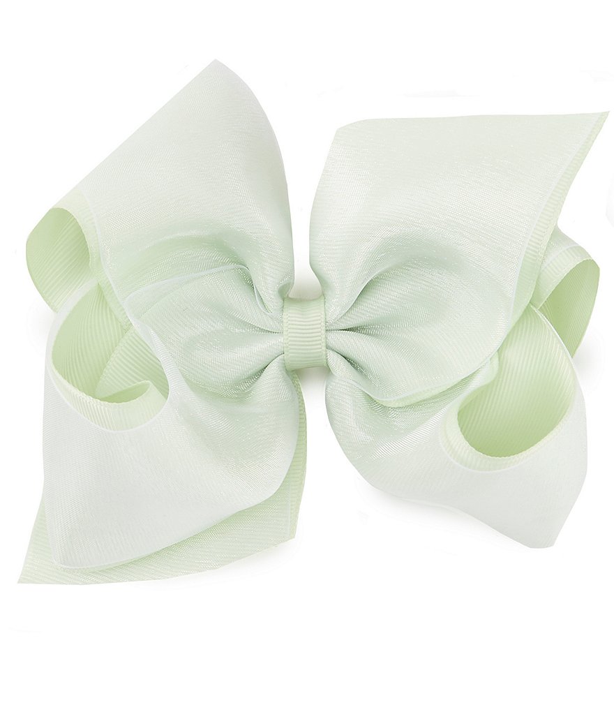 Copper Key Patterned Sparkle and Grosgrain Overlay King Bow