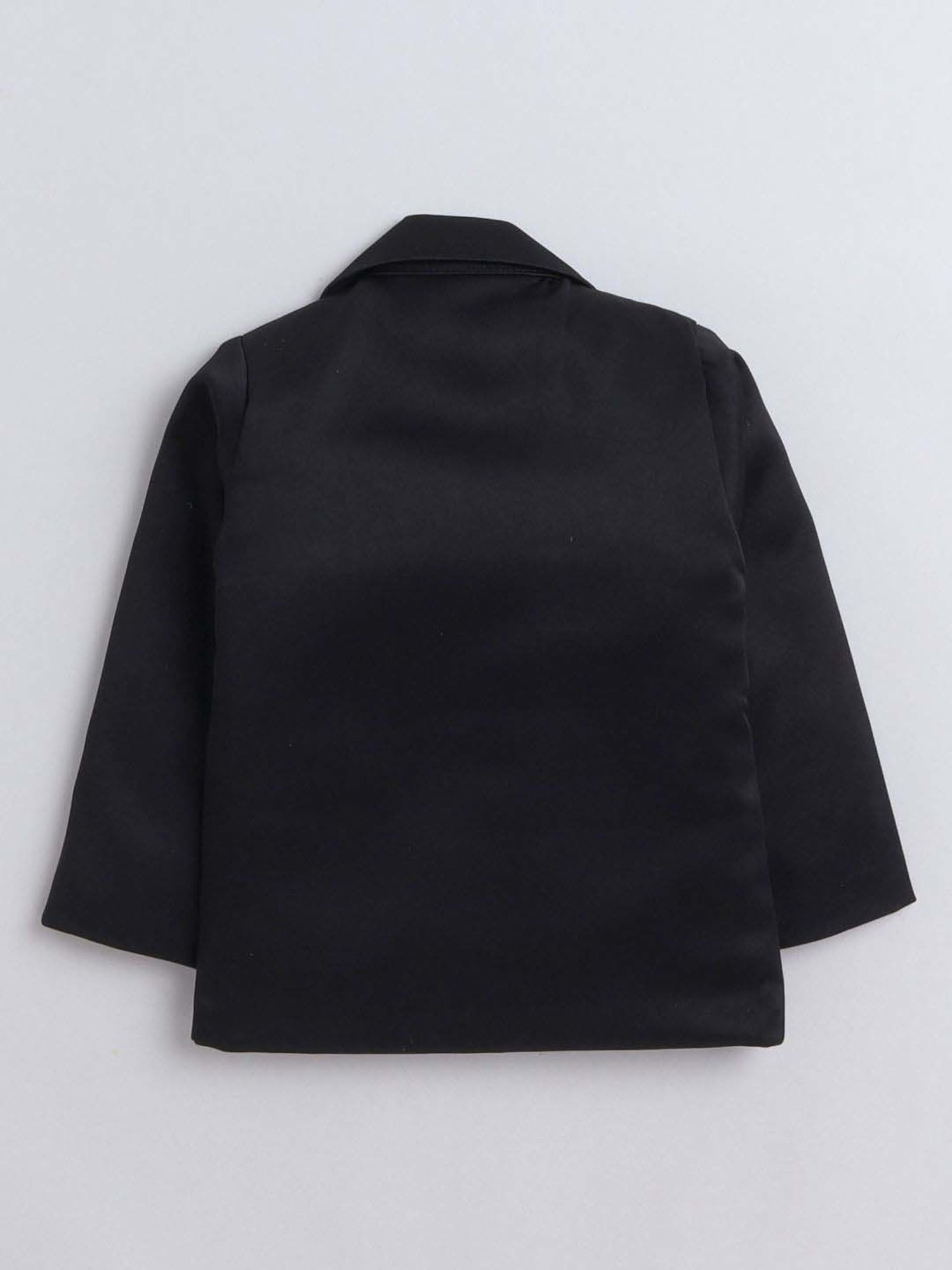 Fourfolds Boys Black & White Solid Full Sleeves Clothing Set